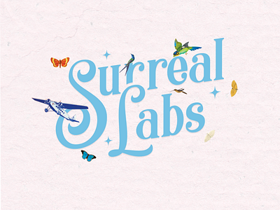 Surreal labs Mixology illustration logo typography