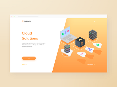 Eagerpatch: Cloud Solutions service carousel branding call to action carousel concept design graphic design hero illustration illustration design isometric ui ux vector web web design