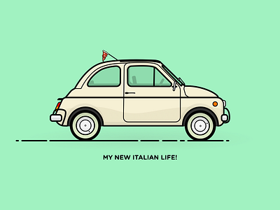 Italian life! car dolce vita fiat freelance full time illustration italia italy pizza sketch vector work