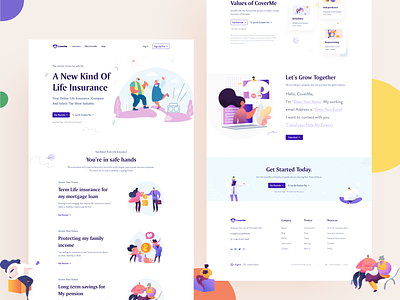 Life Insurance || Website agency clean flat freelance illustration insurance app insurance company insurance pensions landing page minimal ui ux