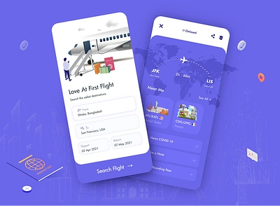 Flight Ticket Booking App airplane boardingpass booking booking app booking system branding clean flat flight app flight search minimal plane travel