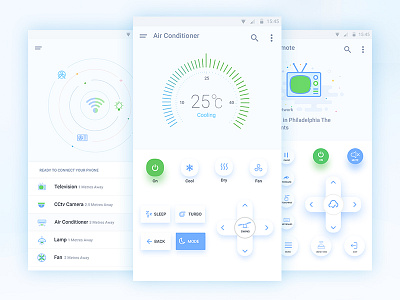 Remote Control App air conditioner android control flat design illustration mobile remote startup tv ui ux