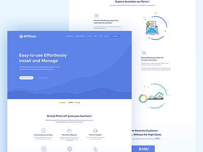 Affiliate || Landing Page app chat design flat landing landing page minimal product ui ux web website