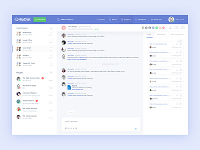 HipChat Redesign atlassian chat clean collaboration desktop hipchat light ui user ux web white