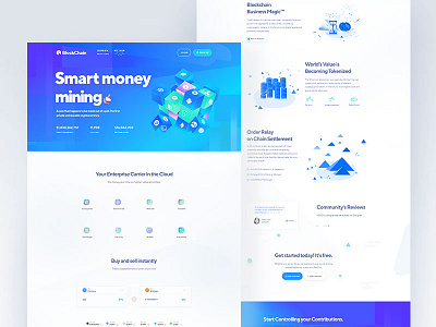Cryptocurrency Exchange bitcoin blockchain contribution cryptocurrency cuberto illustration landing token web design wireframes
