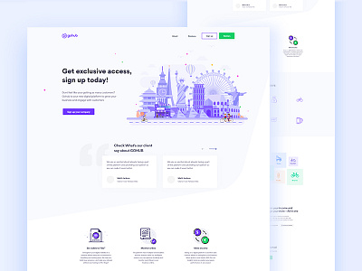GoHub || Landing Page in XD agency business clean colour flat landing page minimal software house startup trend uiux