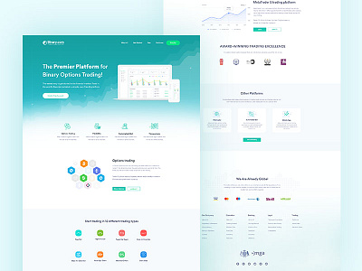 Binary || Landing Page binary chart dashboard data hero homepage landingpage onepage product rank trading website