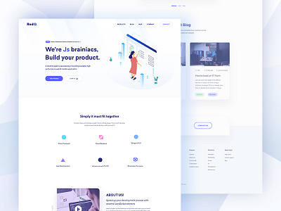 redQ || Agency Landing Page agency business clean color flat landing page minimal software house startup trend uiux