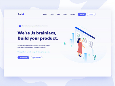 redQ || Agency Landing Page agency business clean color flat landing page minimal software house startup trend uiux