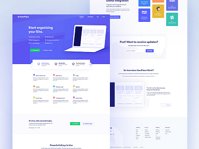 Userplace || Landing Page agency business clean color flat landing page membership minimal plugin software house subscription uiux