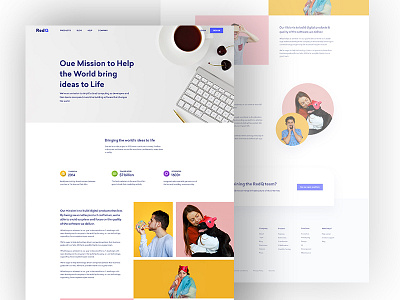 Landing Page agency business clean color flat landing page minimal software house startup trend uiux