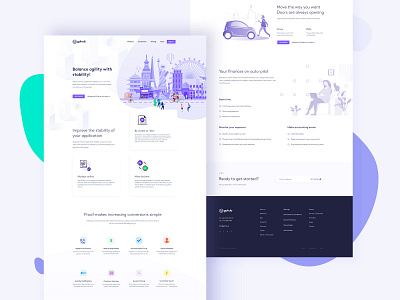 GoHub || Landing Page agency business clean design flat illustration illustrations landing landing page minimal software house startup trend typography ui uiux ux vector web website