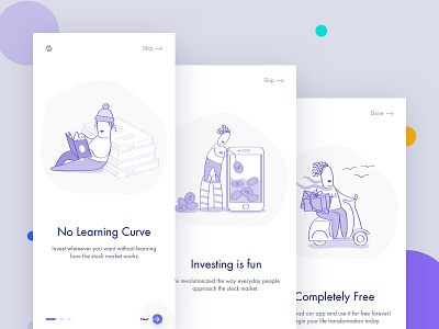 Finance App Onboarding Screens app branding business clean design experience finance flat icon illustration ios iphonex minimal mobile onboarding onboarding screen onboarding ui ui ux vector