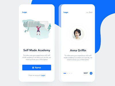 learn football || Onboarding process agency app clean color design flat football football club illustration learn football minimal soccer soccer app soccer ball startup trend ui uiux ux xd