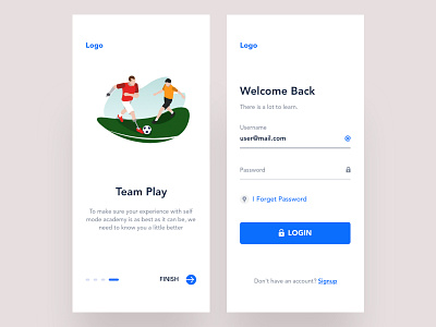 learn football || Onboarding process app branding clean color design flat football football club illustration learn football minimal soccer soccer app soccer ball startup trend ui uiux ux xd