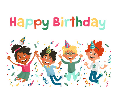 Happy Birthday Card birthday card cartoon cute greeting illustration kids vector