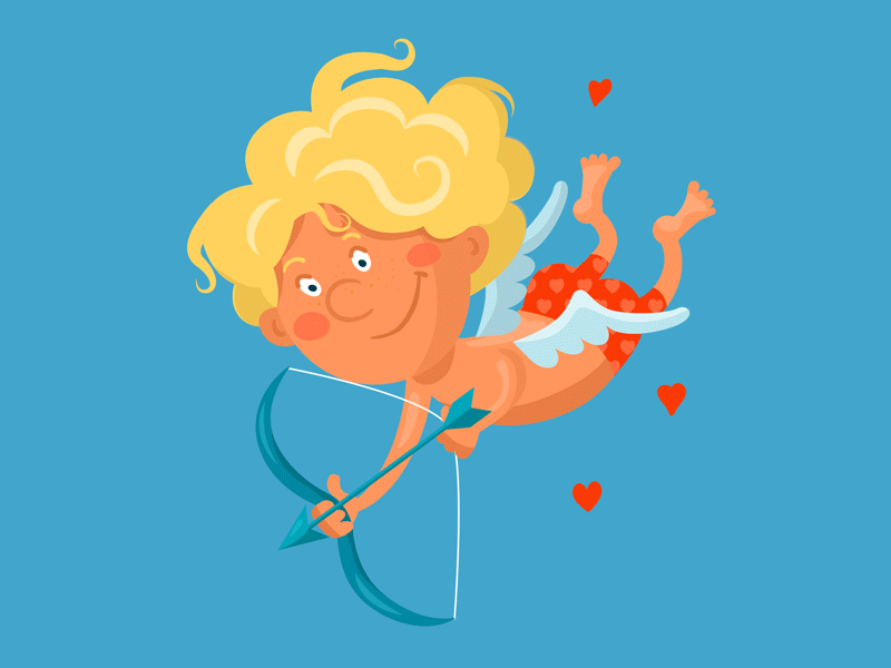 Cupid Takes Aim after effect aim animation cartoon cute illustration vector