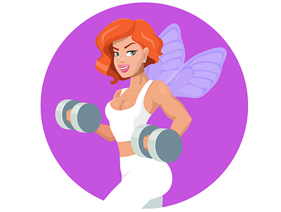 Fitness Fairy body cartoon design illustration vector