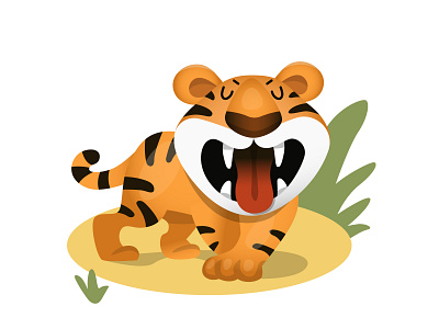 The Roaring Tiger cartoon cute design illustration illustrator kids logo tiger vector