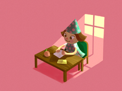 Animal Crossing games illustration pink