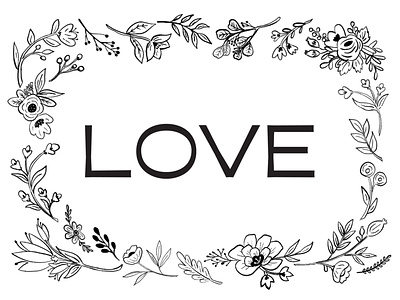 Love Illustration art black and white card design drawing flower graphic graphic design hoiday illustration illustrations illustrator love poster procreate typography