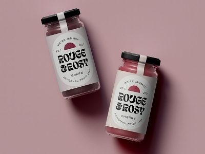 Rouge & Rosy Packaging Design brand branding design food beverage graphic design illustration jam label design logo minimal packaging rose rouge typography