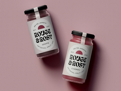 Rouge & Rosy Packaging Design brand branding design food beverage graphic design illustration jam label design logo minimal packaging rose rouge typography