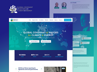 Global Covenant of Mayors (GCOM) blue climate desktop mayor ui uxdesign web web design