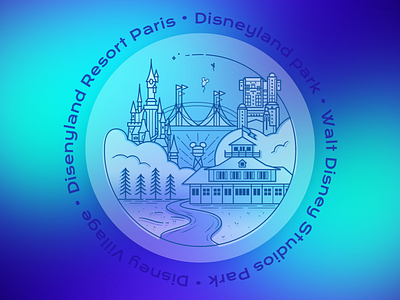 Vision of Disneyland Paris® architecture buildings disney illustration minimal ui vector