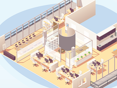 Office AnaisDigital | Isometric architecture brussels building buildings design illustration isometric ui vector web design