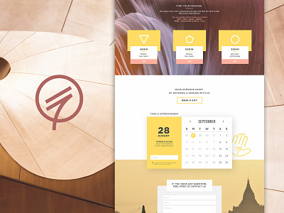 Massage Landing Page | Ontspandu appointment brand calm design logo massage minimal ui warm web web design yellow zen