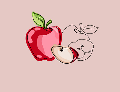 Retro Apples abstract apple art color creativity design food fresh fruit graphic illustration juicy pattern pink procreate red retro simple summer