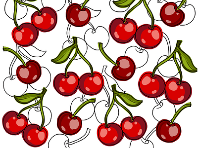 Cherry Cherry Lady cherry digitalart fruit fruit illustration graphic illustration red