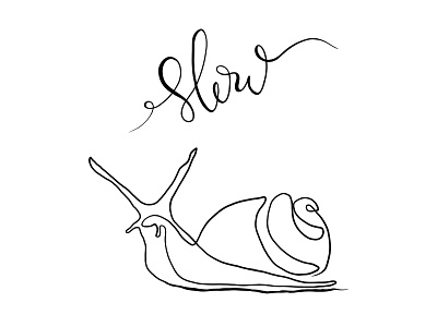 Slow snail animal digitalart illustration lineart procreate sketch slow snail