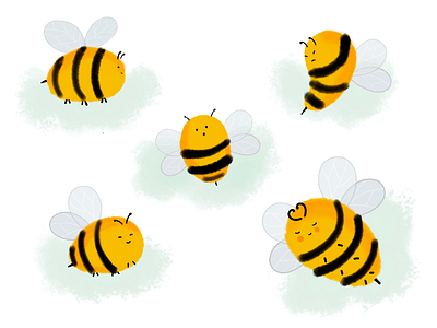 Moods of Beezzzz angry animal bee cloud cute happy honey love mood nature shocked stripes yellow