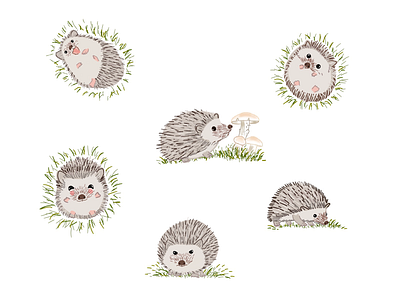 Moods of Hedgehogs animal art artinspiration artwork digitalart digitalillustration drawing hedgehog moods animalillustration nature pattern sketching