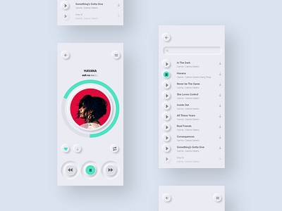 Neumorphic UI - Music App app branding clean design dribbblers illustration music music player neumorphic neumorphism neumorphism ui ui userexperience ux