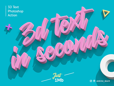 3D Text - Photoshop Action 3d 3d action 3d creator 3d maker 3d text flat text effect type typography useful