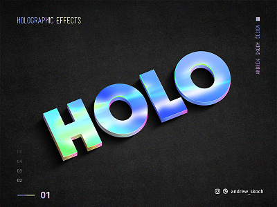 Holographic Text - 10 PSD 2019 trend 2019 trends holo hologram holographic holography psd text effect text effects
