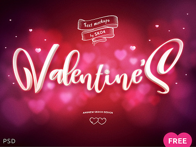 FREEBIE - Valentines PSD Mockup card free free psd freebie love mockup text effect valentine valentines