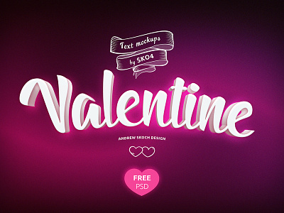 FREEBIE - Valentines PSD Mockup vol.3 card free free psd freebie love mockup text effect valentine valentines