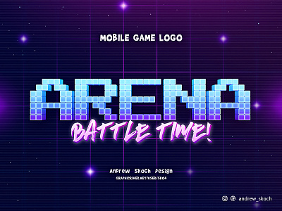 ARENA - Mobile Game Logo andriod app app design art game game logo ios logo mobile text effect