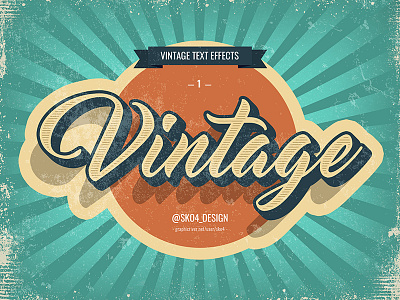 Vintage Text Effect art lettering photoshop psd retro text effect text effects typography vintage vintage effect vintage style