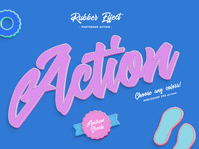 Rubber Photoshop Action action actions cute illustration lettering lettering art letters photoshop photoshop actions rubber stitched text effect typography