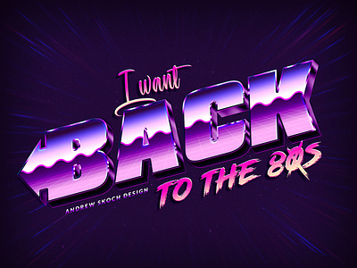 I want back to the 80s 1980 1980s 80s 80s style lettering purple retro retro design retrowave text effect typography wave