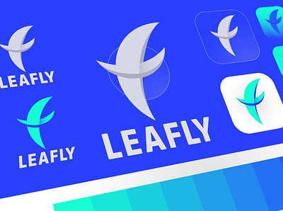 Leafly - Logo & Icon • by Lon Shert adobe illustrator airplane bird branding fly leaf logo