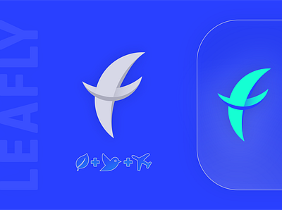 Leafly - Icon explanation • by Lon Shert adobe illustrator airplane bird branding design fly illustration leaf logo