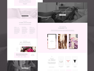 Lunaretta landingpage lingerie lunaretta minimal typography ui underwear website