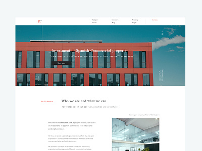 Real estate website gain grid realestate simple spain typogrphy ui ux website