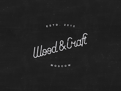 Wood&Craft craft custom type grunge hand drawn lettering logo logo design vintage wood